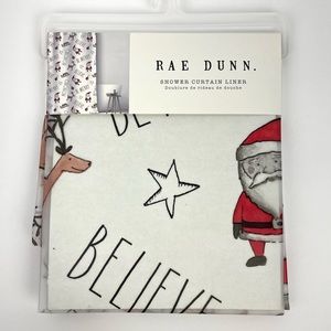 Rae Dunn BE HOHOHO BELIEVE Christmas Shower Curtain Liner🎅🏻